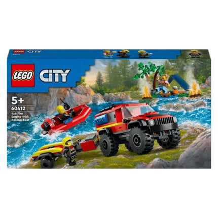 Lego City Πυροσβεστικό Όχημα 4x4 Με Φουσκωτό Διάσωσης (60412) Βασδιάρης