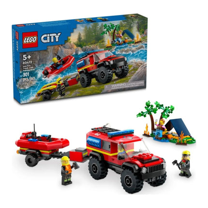 Lego City Πυροσβεστικό Όχημα 4x4 Με Φουσκωτό Διάσωσης (60412)