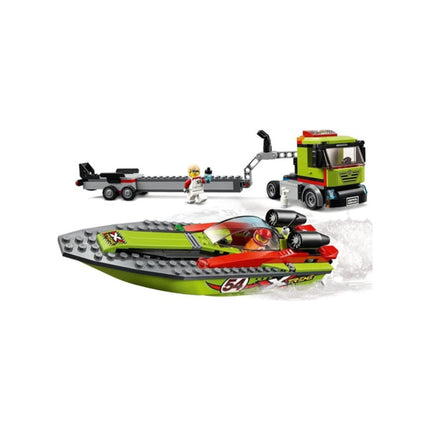 Lego city race boat trasporter