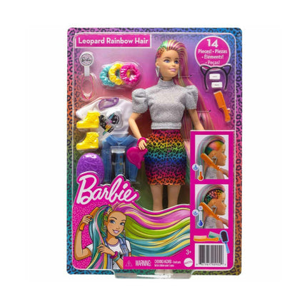 Barbie Leopard Rainbow Hair 30cm παιχνίδια Βασδιάρης