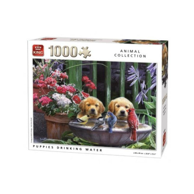 Παζλ με κουτάβια που πίνουν νερό